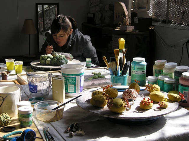 Works in process & studio mate Crystal Morey