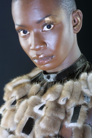Beige Mink Hanging Neckpiece