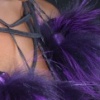 Purple Fox Hanging Wrap Neckpiece