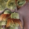 Green Mink Hanging Wrap Neckpiece