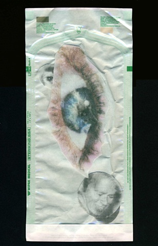 disinfected printed large eye, 
small eye and faces, 
wipak medical pack.
not used