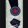 disinfected embroidered insignia 
and back-label for 'fredrik', 
wipak medical pack.
used