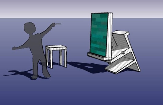 Trudi's design for a child's Chair/Easel