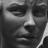 Closeup- Her ears broke off as I removed the sulpture from the mold.