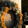 mushroom house wreath
