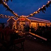 pointsettia house at night