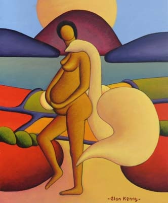 pregnant woman with swan