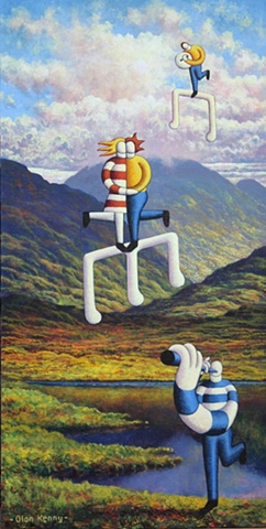 Whistle player in connemara landscape