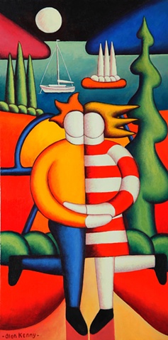 The lovers with yacht