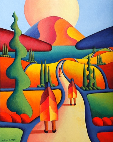 Pilgrimage to the sacred mountain with 3 figures