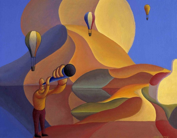 musician with balloons
