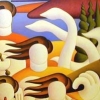 Soft musicians with swans