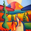Pilgrimage to the sacred mountain with 3 figures