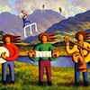 Five Soft Musicians in Irish Landscape