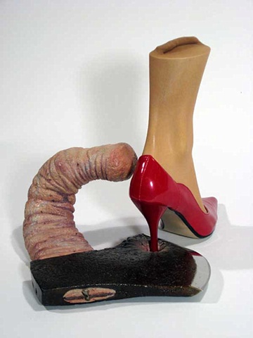 Flaccid ax, red shoe