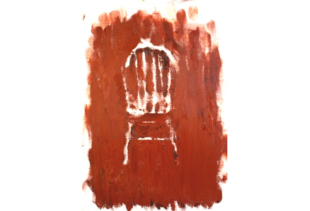 Negative space of chair in red
