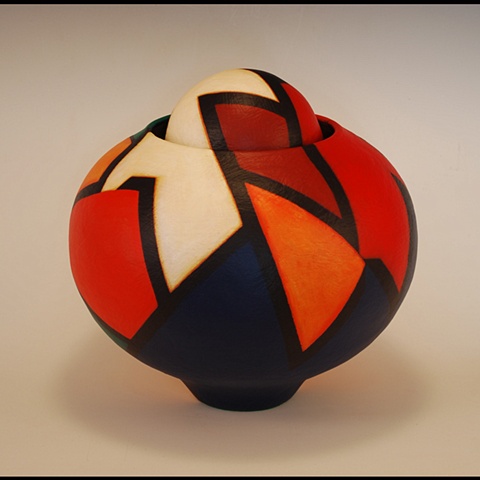 Acrylic paint on sculptural clay form by Terry Habeger