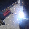 Arc welding repairs on a clients truck