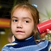 Sound Tubes: Girl in a striped shirt