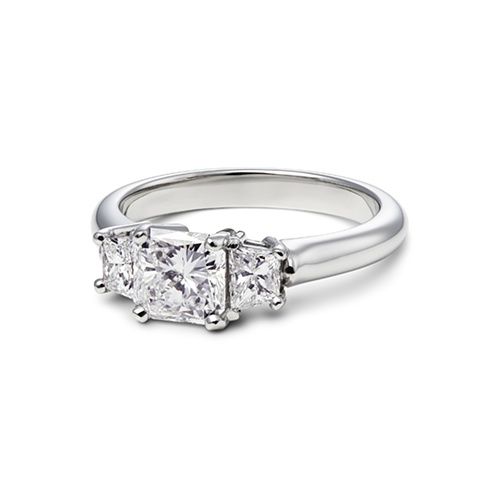 Square Radiant cut diamond engagement ring
