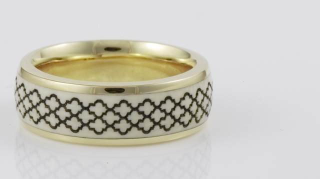 Etched Mammoth Ivory Arabesque  