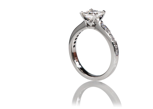 Radiance Princess and Pave Diamond Ring