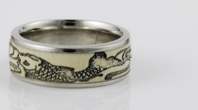 Mammoth Ivory Carp Ring