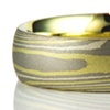 Green Gold Palladium and Silver Mokume Gane Ring