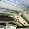 Folk art beams, stenciled and distressed