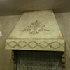 Stove hood, antiqued glazing and stenciling