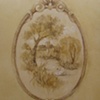 Small cameo mural for bathroom