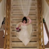 Bride on stairs