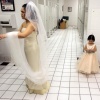 Flower girls patiently wait
