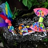 Geometric Fame Hairpiece and Colorfield Veils Bow