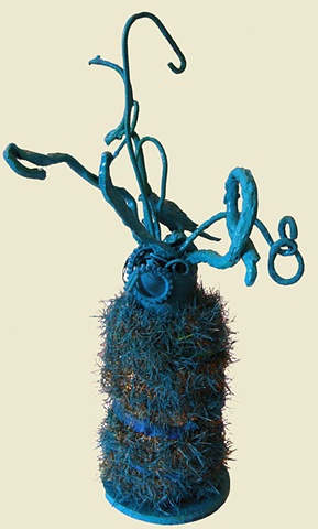 sculpture, found metal, painted sculpture