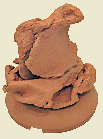 sculpture, found metal, painted sculpture