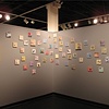 Close up and installation view of smaller work, center and right wall, New Mexico State University Art Gallery, May