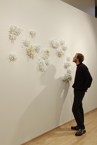 Milk glass, recycled flamework, sculpture