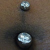 fresh navel piercing with cz curved bb