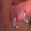 Two week old earlobe piercings for an orbital (same person, other ear)