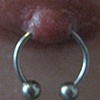healed male nipple piercing freshly changed