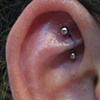 fresh antihelix/rook with curved barbell