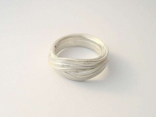 sterling silver organic ring grass leaves wave liz oppenheim