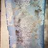 Piece by Janelle Adamska, who cut this from plastic scrim after screen-printing. Video projected on top. 
