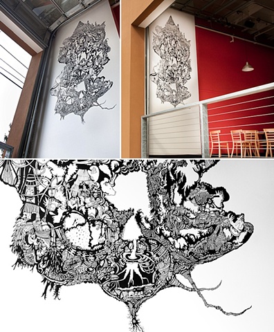 Wall drawing for Portland restaurant, Nutshell