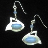 Blue Opal Fish Earrings