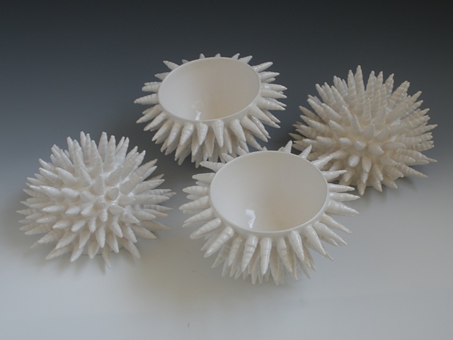 katherine dube, ceramic fine art, porcelain, vases, vessels, organic, science, pottery, ceramics, contemporary, modern, white