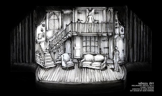 Noises Off set design by Sean Fanning