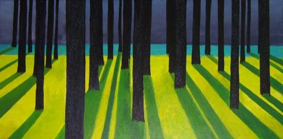 "Standing Trees in Morning Light"