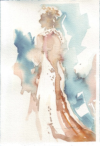 the bride in sunlight